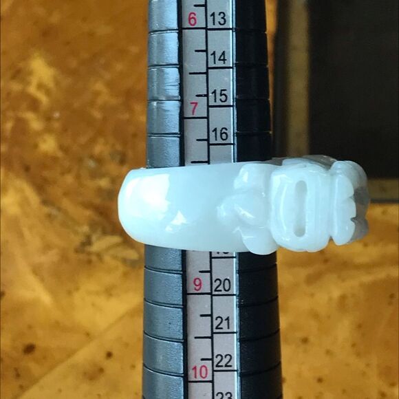 Natural Jade Dragon Ring Discounted Size 8 - Picture 6 of 10